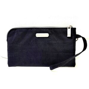 4.25"x7.5" baggallini BLACK CANVAS ZIP ID CARD BILL HOLDER RFID WALLET WRISTLET